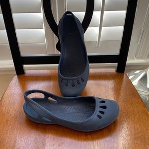 Navy Blue Crocs Ballet Flats Size 8